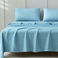 thumbnail image 4 of Jessy Home Bed Sheets Set 4 Piece Queen/Full Sheet Set Mint Blue Microfiber Fitted Sheet, Flat Sheet & 2 Pillowcases Bedding Set, 4 of 11