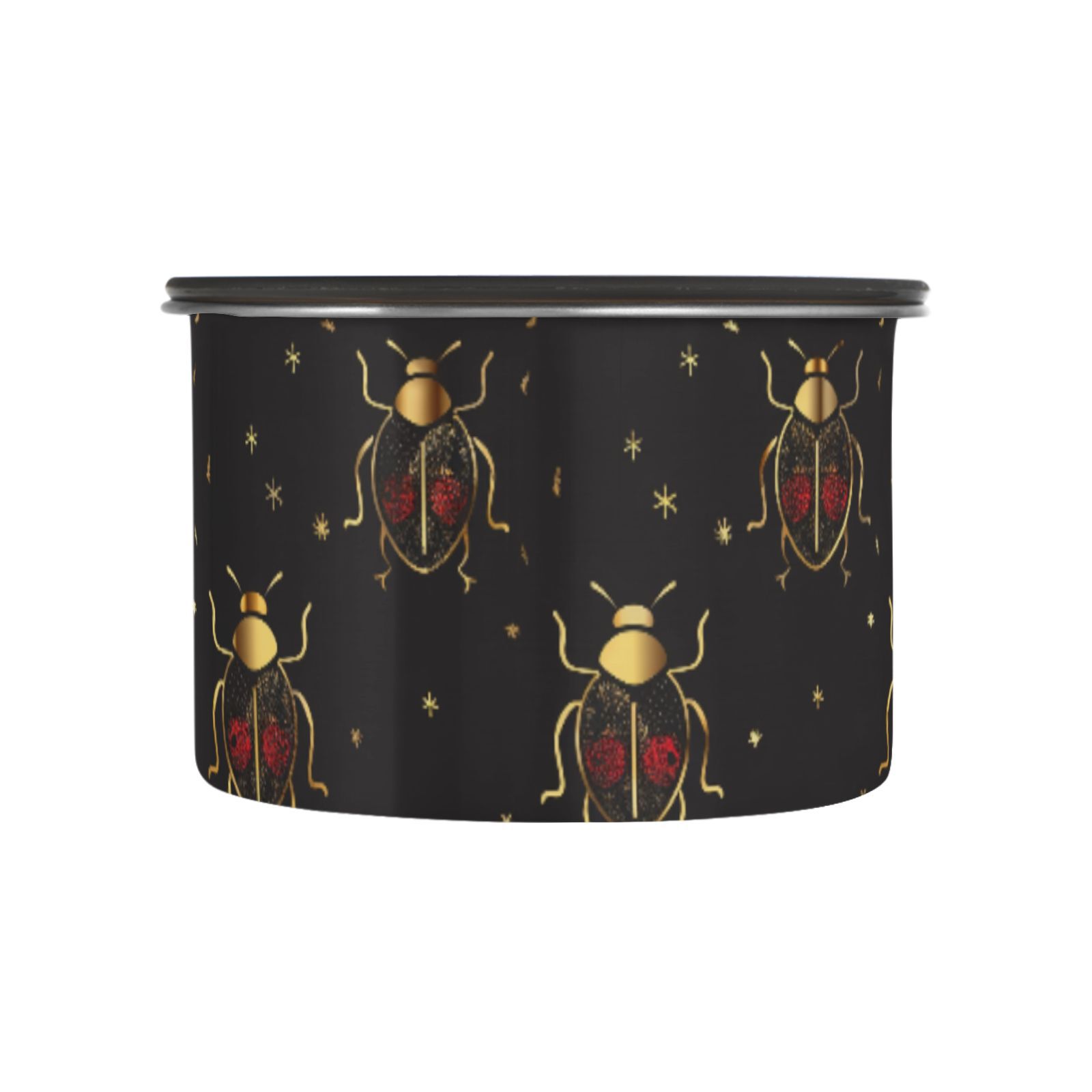 Gold Lady Bug Airtight Coffee Bean Canister 30oz Food Storage Containers with Lids For Gournd, Tea, Sugar, Flour, Rice, Cereal, Candy Cookie Jar