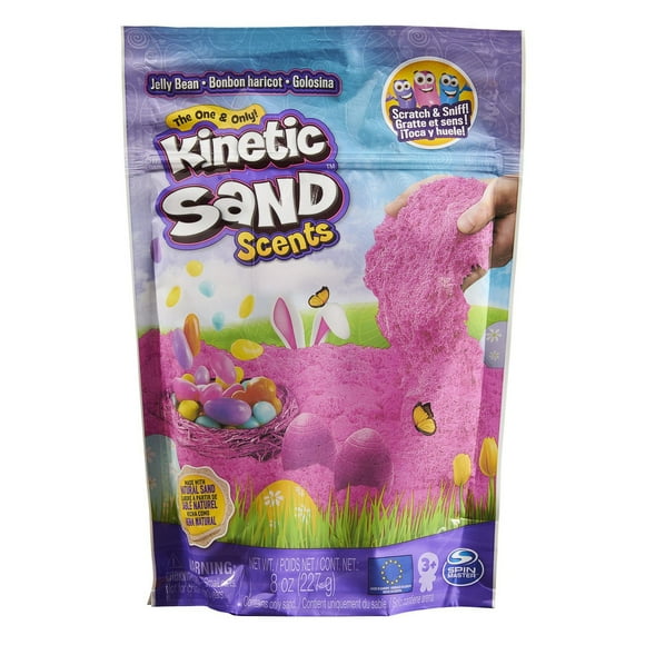 Kinetic Sand Scents, 8oz Pink Jelly Bean All-Natural Kinetic Sand, Easter Gift for Kids