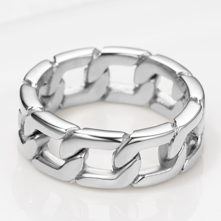 ChainsProMax Stainless Steel Ring Men Midi Rings Size 9