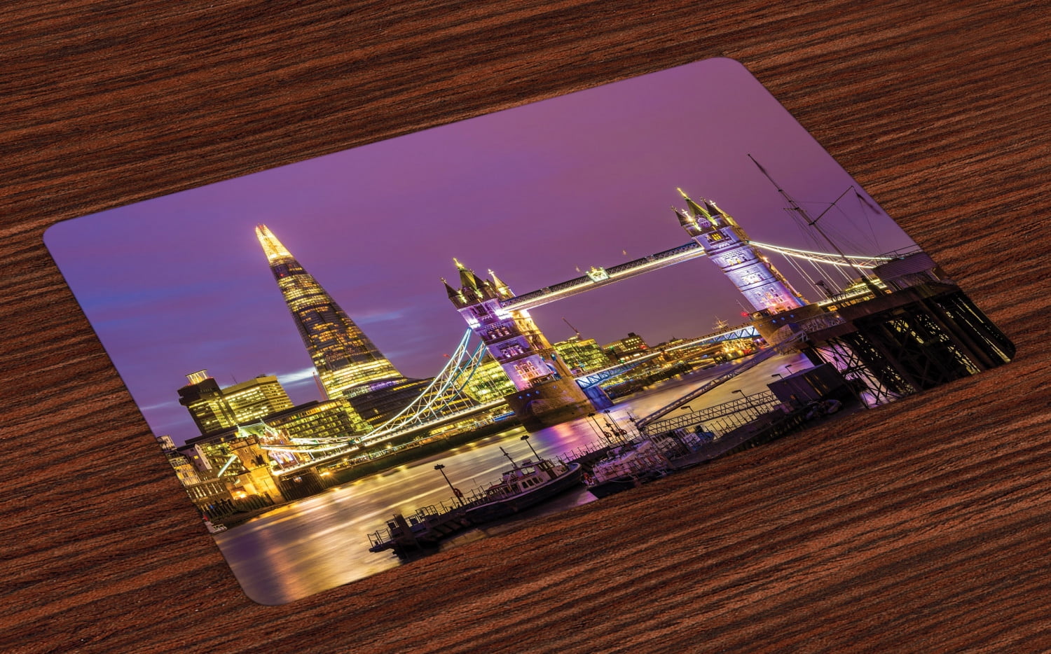 London Placemats Set of 4 Tower Bridge in London at Night Historical