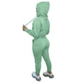 thumbnail image 4 of Lumento Women Tracksuit Sets Long Sleeve Jogger Set Hooded Neck Two Piece Outfit Hoodies Sweatsuits Drawstring Sweatshirts And Sweatpants Mint Green 2XL, 4 of 4