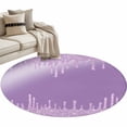 thumbnail image 2 of Purple Round Area Rug 3.3 FT, Non Slip Small Entryway Kitchen Mat, Modern Minimalist Silver Gradient Texture Art Washable Soft Circular Rug Non-Shedding Door Mat for Bathroom Playroom Kids Room, 2 of 9