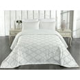 thumbnail image 2 of Ambesonne Grey Quilted Coverlet 3 Pcs, Monochrome Damask Pattern, Queen Size, White Grey, 2 of 4