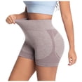 thumbnail image 3 of felwors Tummy Control Biker Shorts Lifting Seamless Yoga Athletic with Pockets Running Khaki for Size XXL, 3 of 7