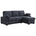 thumbnail image 2 of Mackenzie Dark Gray Chenille Sleeper Sectional Storage Cup Holders USB Ports, 2 of 6