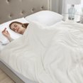 thumbnail image 5 of Comfort Classics Plush Solid Weighted Blanket With Removable Cover, Ivory, 18lbs, 5 of 12