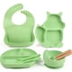 thumbnail image 4 of Baby Plate Bowl, Baby Fork Spoon Mini Silicone Dinnerware Set, Non-Slip Plate (Plate+Spoon) Dark Green, 4 of 5