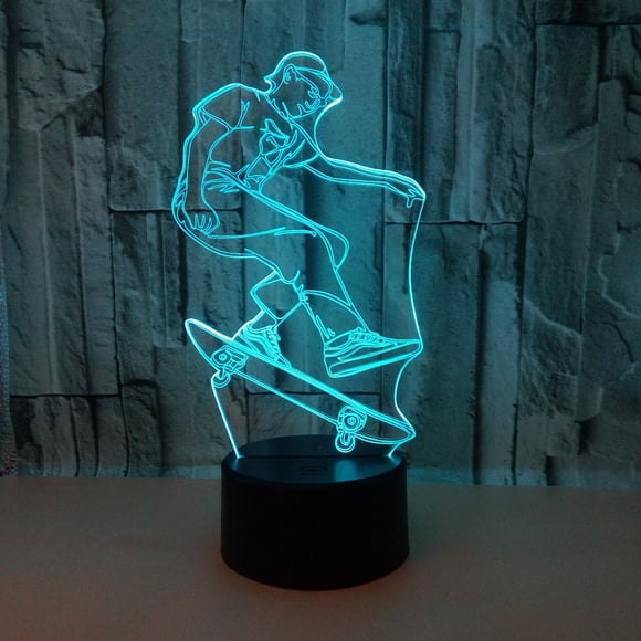 Luces Nocturnas WMH Decoraciones de Skateboard con Cambio de 7 Colores