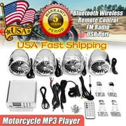 Motorcycle Bluetooth Handfree Audio System FM Radio Stereo Amplifier Speaker US