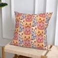 thumbnail image 6 of Throw Pillow Covers, Artistic Colorful Cute Cats Soft Square Pillow Cases with Invisible Zipper for Couch Bed Sofa, Farmhouse Fall Home Decor 16"x16", 6 of 7