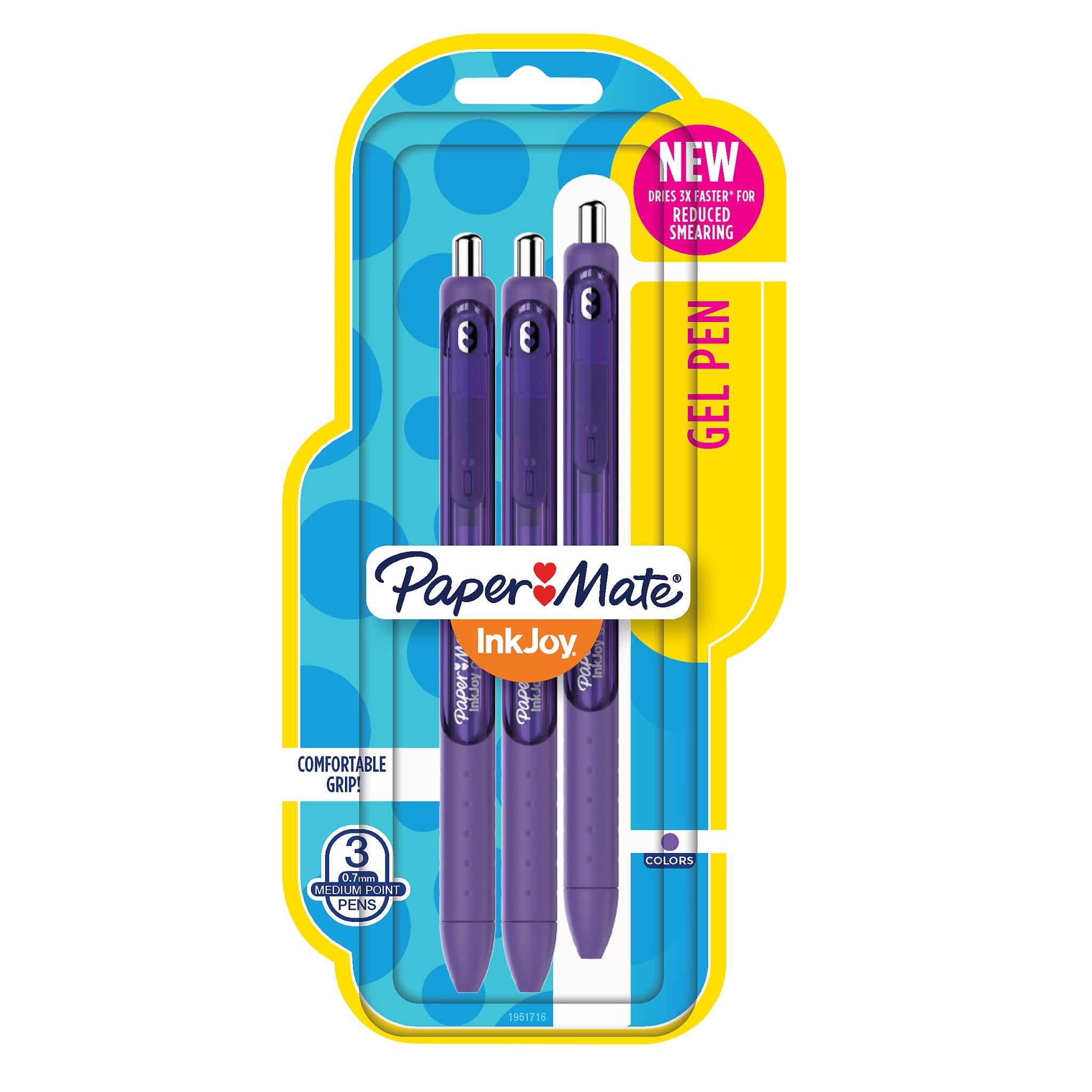 Paper Mate InkJoy Gel Pens, Medium Point, Purple, 3 Pack