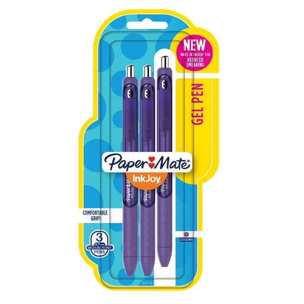 Paper Mate® InkJoy® Gel Pens, Medium Point, Purple, 3 Pack Walmart