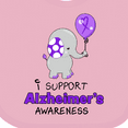 thumbnail image 4 of Inktastic I Support Alzheimer's Awareness Elephant with Purple Balloon Boys or Girls Baby Bib, 4 of 4