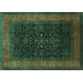 thumbnail image 1 of Ahgly Company Machine Washable Indoor Rectangle Persian Turquoise Blue Traditional Area Rugs, 7' x 10', 1 of 4