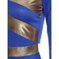 thumbnail image 7 of Jowowha Adult Women Praise Dance Dress Long Sleeve Metallic Patchwork Lyrical Dancewear Church Worship Royal Blue XXL, 7 of 7