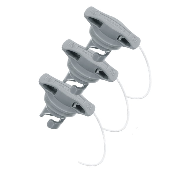 Milisten Set of 3 Grey Kayak Air Valve Caps for Inflatable Boats, Boards and Water Sports Gear