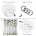 thumbnail image 3 of Green Shower Curtain Set - Standard 72" x 72" Washable Bathtub Curtain with 12 Hooks, Eucalyptus Leaves Waterproof Fabric Stall Shower Curtains for Bathroom/Bathtub Décor, 3 of 6