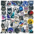 thumbnail image 1 of Pegatinas de lobo salvaje, 50 pegatinas de vinilo impermeables de lobo fresco para botellas de agua, L, 1 of 5