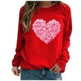 thumbnail image 1 of Chandails à Capuchon Graphiques pour Femmes Col Rond Manches Longues Imprimé Décontracté Ample Chandail Molletonné T-Shirt Blouse Hauts d'Automne, 1 of 2