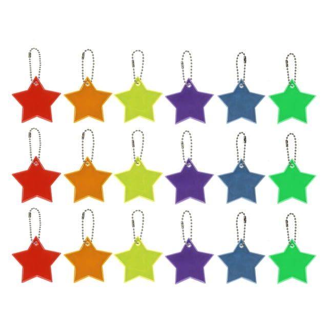 Unique Bargains Réflecteur de Sécurité, Lot de 18 Pendentifs Étiquettes Réfléchissantes pour Sac à Dos, Multicolore