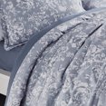 thumbnail image 4 of Sleep Zone Floral Duvet Cover Set, Ultra Soft Microfiber Bedding with Designer Print, Wrinkle-Resistant (Elegant Peony Blue, 90 x 90 inch, 3 Pieces), 4 of 7