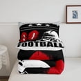 thumbnail image 4 of Erosebridal Football Comforter Sports Theme Bedding Set Soccer Ball Black White Red Comforter Set ren Teens Bedroom Decor 3D America Football Print Duvet Set King Size, 4 of 6