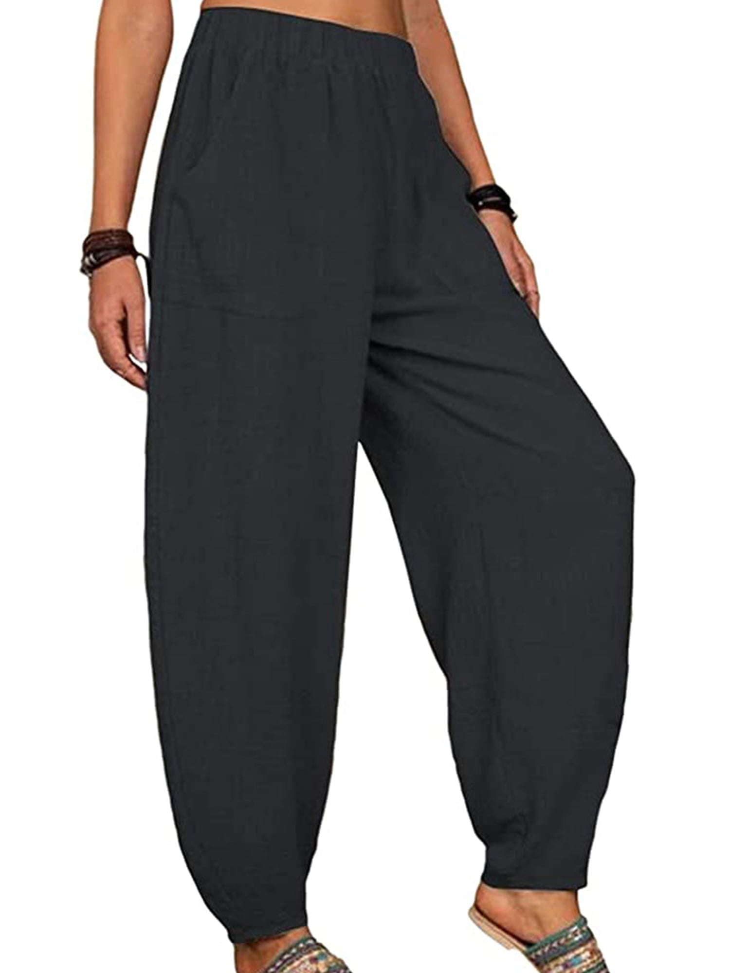 VEKDONE Cheap Stuff Under 1 Dollar Linen Pants for Women Plus Size Summer  2023 Casual Baggy Long Pant Wide Leg Fashion Gypsy Palazzo Pants With  Pocket 