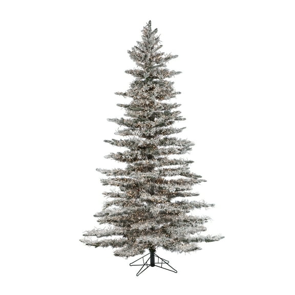 7.5 ft. Pre Lit Warm White LED Flocked Wyoming Snow Pine