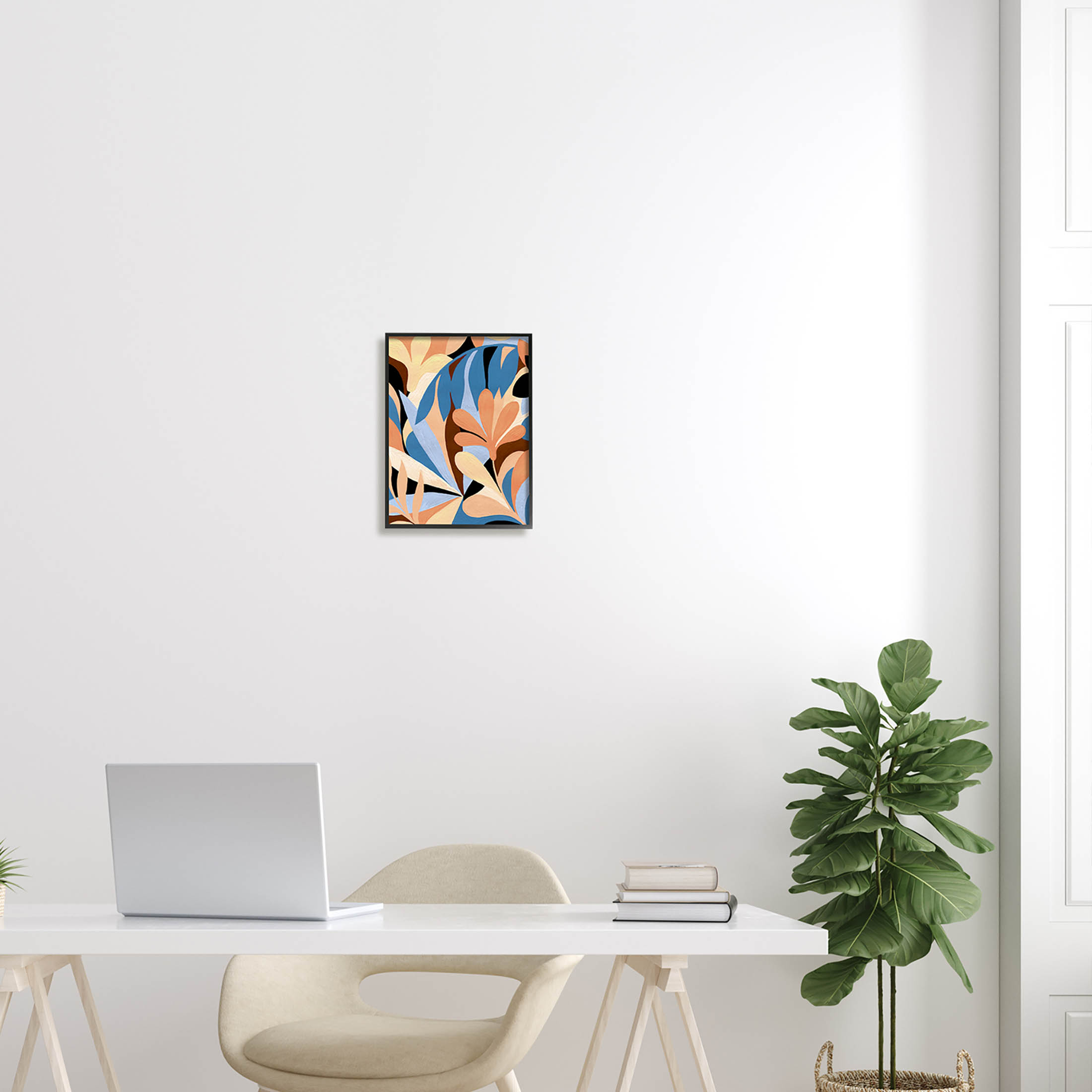 Abstract Overlapping Botanical Forms Botanical & Floral Graphic Art Black Framed Art Print Wall Art