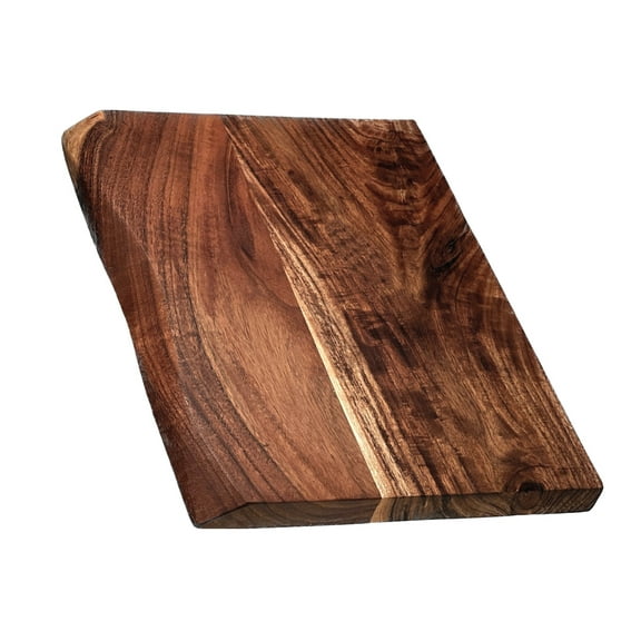 Mountain Woods Brown Hand Crafted LIVE EDGE Cutting Board/Serving Tray made w/ Solid Acacia Hard Wood - 15"