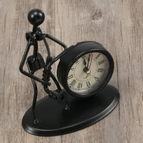 DRAFIDEEP 1Pack Decorative Clocks for Shelf with Musical Instrument Design in Black 12 x 6.4 x 13cm