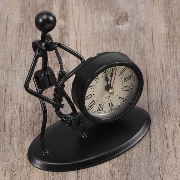 DRAFIDEEP 1Pack Decorative Clocks for Shelf with Musical Instrument Design in Black 12 x 6.4 x 13cm