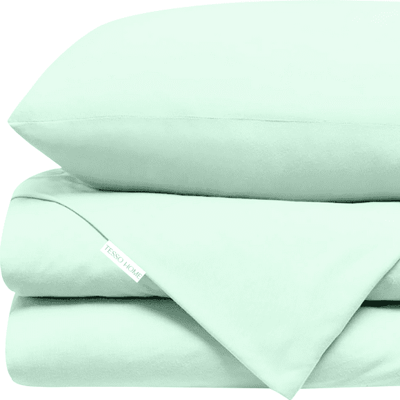 TESSO HOME Juego de Sábanas Ultrasoft – Máxima Suavidad y Frescura Todo el Año ( MAT MENTA)