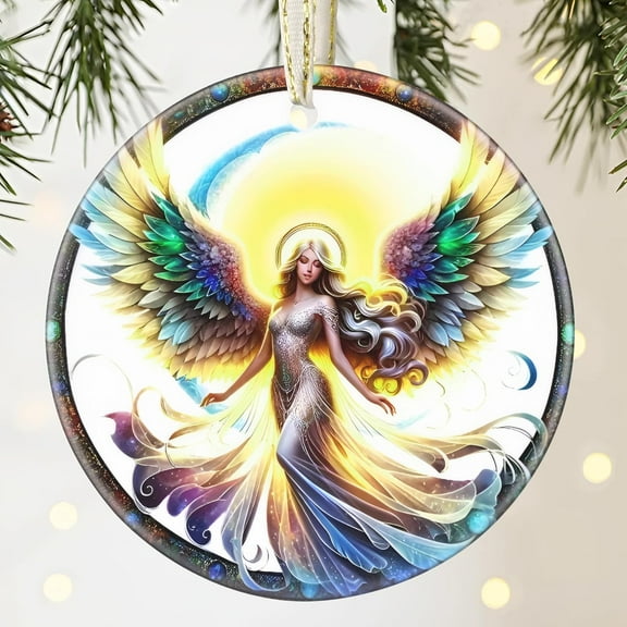Angel Christmas Ornament, Ceramic Christmas Hanging Ornament, Angel Decor, Christmas Tree Ornaments, Gifts for Christmas, Holiday Presents, Gift Exchange - Christmas Ornament -...