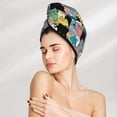 thumbnail image 2 of Yiaed Different Cats Print Hair Cap with Button,Coral Fleece Hair Towel Wrap for Women Wet Hair,Quick Dry Turban for Wet Hair Long Thick Hair, 2 of 5