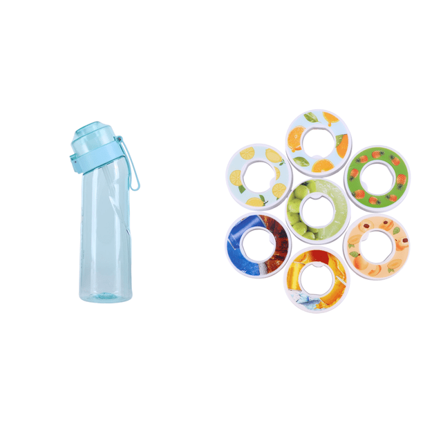 Botella de Agua con Pajita Saborizada 650ML Drink More Cup Azul