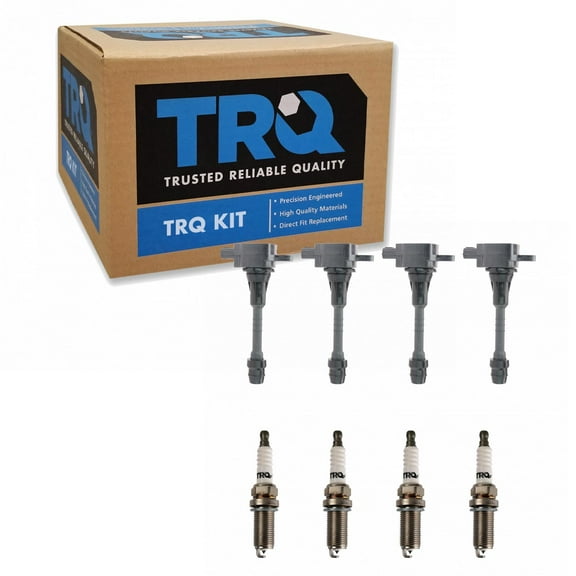 TRQ Ignition Coil & Iridium Spark Plug Kit Set for 02-06 Nissan Sentra 1.8L New ICA71719