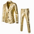thumbnail image 2 of Traje casual bronceado brillante y traje ajustado para hombre de moda versátil, 2 of 4