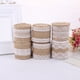 thumbnail image 2 of Rollos de cinta, corona de arpillera natural con encaje blanco, cinta de yute de arpillera, cintas de arpillera natural, cinta de encaje para manualidades, para bodas, bricolaje, envoltura de regalos,, 2 of 5