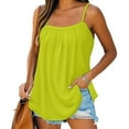 thumbnail image 3 of Yigetop Tank Tops Women, Summer Tank Tops for Women 2025 Loose Fit Pleated Square Neck Sleeveless Shirt Curved Flowy Vest Basic Cotton Tee Loose Fitting Tank Tops for Women Yellow M, 3 of 8