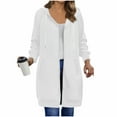 thumbnail image 5 of FDGIU Women's Oversized Zip Up Long Hoodie - Lightweight Fleece Long Tunic Jacket with Pockets, Winter Warm Cozy Sweatshirt, 5 of 6