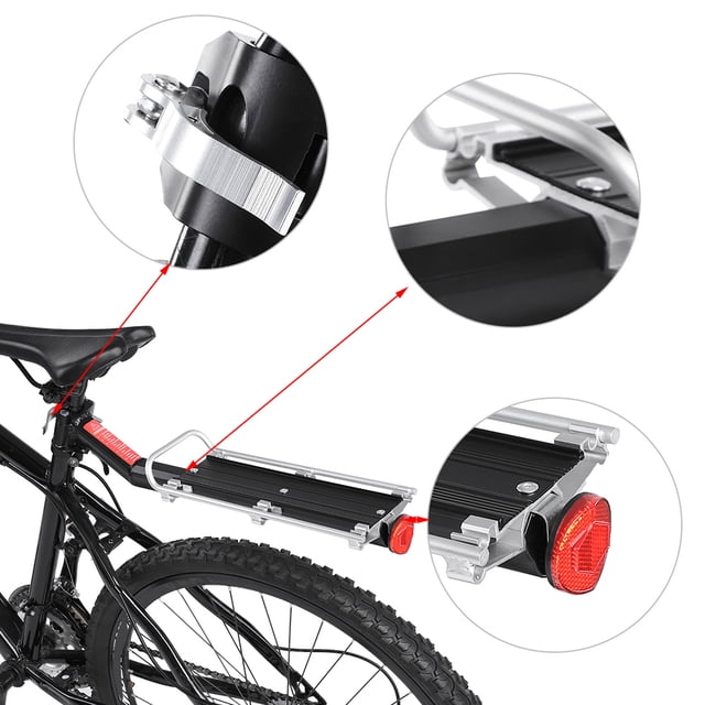 Bike Post Rack Aluminum Alloy Bicycle Carrier Rack With Elastic Rope for Luggage Fastening, Cargo Rear Rack Bike Bicycle Cargo Rack Suitable for Post Diameter Below 32mm