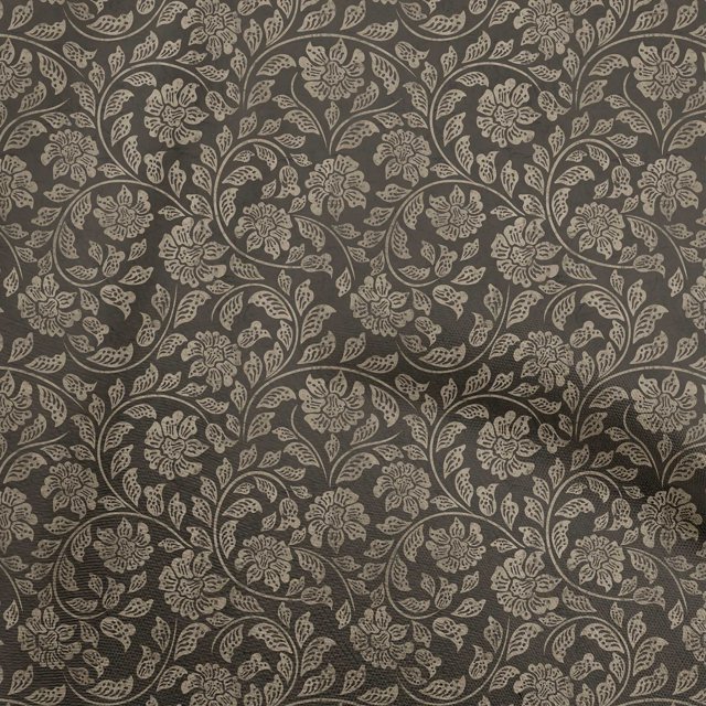 oneOone Polyester Spandex Brown Fabric Asian Batik Floral Sewing Craft Projects Fabric Prints By Yard 56 Inch Wide
