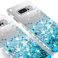thumbnail image 5 of Compatible for Samsung Galaxy Note 8 Case, with [Temper Glass Screen Protector] SOGA Diamond Glitter Liquid Quicksand Cover Cute Girl Women Phone Case [Clear/Teal], 5 of 6