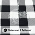 thumbnail image 3 of Rectangle Picnic Table Cloth, Elastic Waterproof Fitted Vinyl Tablecloth for 6 FT Tables, Flannel Backed Buffalo Plaid Table Covers for Dining, Camping, Outdoor (Black and White, 30" x 72"), 3 of 31