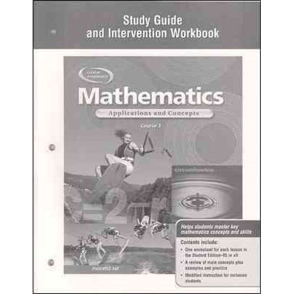 Pre-Owned Math Applic & Conn Crse Mathematics: Applications and Concepts, Course 3, Study Guide and Intervention Workbook, (Spiral-Bound)