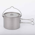 thumbnail image 2 of Lixada Pot en Titane 900ml Ultraléger Portable avec Couvercle et Poignée Pliable pour Camping Randonnée, 2 of 7