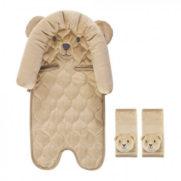 Hudson Baby Infant Uni Car Seat Insert And Strap Covers Tan Bear One Size Com Hudson Baby Infant Uni Car Seat, Brown Car Seat Strap Cover