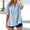 Sky Blue, variant on GaThRRgYP Summer Linen Short Sleeve Blouse - Women's Casual Top, for Women Women's Casual Short Sleeve Round Neck Summer Loose Tee Shirts Blouse Light Blue M